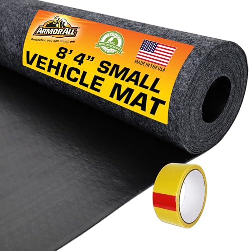 Armor All Premium Original Small Vehicle Garage Floor Mat, (8'4” x 7'4"), Protects Surfaces, Transforms Garage, Absorbent/Waterproof/Durable (Includes Double Sided Tape) (USA Made) (Charcoal) - size: 7'4" x 8'4" (Rectangular)