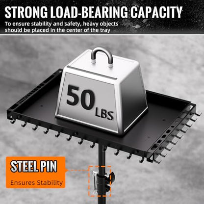 Rolling Tool Utility Cart with Wheels, Work Bench for Garage with Magnetic Tray Mechanic Tool Organizer Rolling Tray Storage Tool Cart