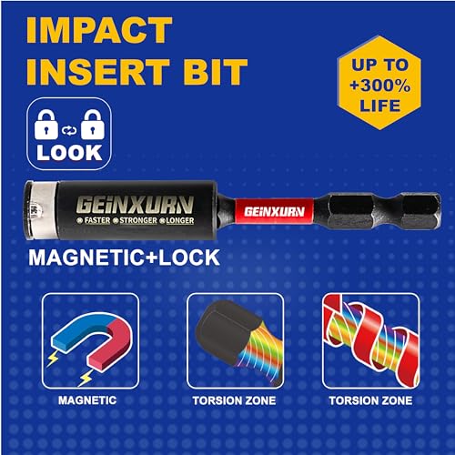 Geinxurn 2 In. Security T15 Impact Magnetic Screwdriver Bit Set, 51 Pieces #15 Torx Head Power Bit Set, S2 Alloy Steel Hollow Star Bit Set with 1 Pcs Impact Bit Holder - size: 2"-51PCS, style: TT15
