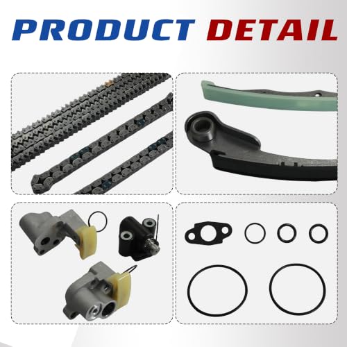 Engine VQ35DE 3.5L V6 Timing Chain Kit w/VVT Gear Tensioner & Water Pump | Fit For Nissan 350Z Maxima Murano 2003-2007, Infiniti FX35 M35 G35 I35 2003-2007 Replace OE#13028AL510, 21010AL525 - size: Timing Chain Kit,Water Pump 3.5L