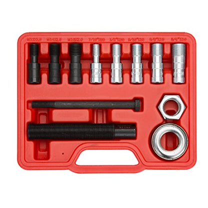 OEMTOOLS 27144 Harmonic Balancer Installer Tool, Mechanic Tools, Color-Coded Adjustable Sleeves, 9 Count Thread Adapter Kit, Sturdy Plastic Case - color: Red Case