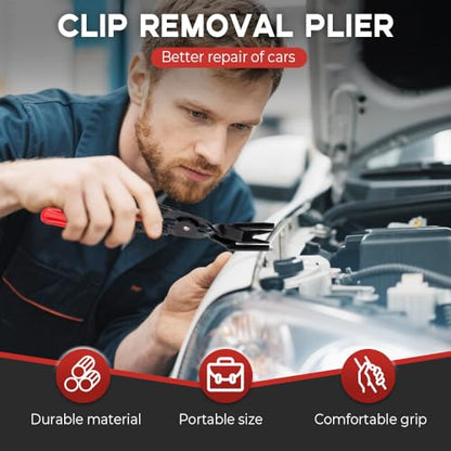 Panel Clip Removal Plier, 2025 NEW Automotive Door Panel Upholstery Trim Clip Removal Tool Plier, Remove Push Pin and Press in Trim Fasteners Lift Action, Car Accessories (1 PCS) - color: 1 Pcs