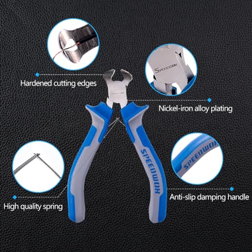 SPEEDWOX 4 Inches End Nippers Precision End Cutters Pliers Nail Pulling | Mini End Cutting, Fine Pliers with Spring, Micro Functional Small Wire Cutter, Jewelry Making & Shoes Repair Wire Twisting - style: 4" End Cutting Plier