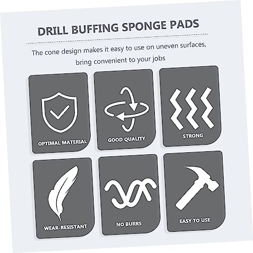 Happyyami 4sets Car Wheel Buffing Sponge Pads Cone Shaped Polishing Tool for Electric Drill for Mudguards Rims Durable Reusable Upgrade Wheel Polishing Kit for Cars Motorcycles 3pcs*4