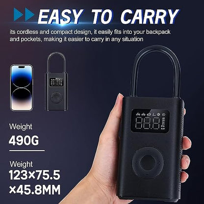 Xiaomi Portable Electric Air Compressor, 150 PSI Tire Inflator for Car, Scooter, Bike Tires and Balls - Cordless with Digital Pressure Detection
