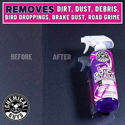 Chemical Guys, Synthetic Quick Detailer Spray, High Gloss & Slick, 16 oz | Spray-and-wipe detailer lifts dust, fingerprints and smudges while adding a streak-free synthetic-polymer gloss - size: 16 Fl Oz (Pack of 1)