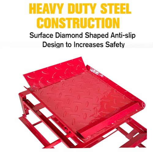 2 Pack Hydraulic Car and Truck Service Ramps,11023 Lbs (5 Tons) Capacity, Low Profile Car Lift Service Ramps for Oil Changes, Adjustable Lift Height 9.8" to 16.21", Home Garage,Vehicle Auto Garage Rep