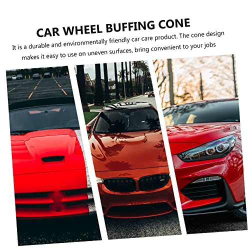 4sets Auto Wheel Polishing Sponge Pads Cone Shaped Buffing Tools for Car Waxing Polishing Sealing for Hard to Reach Areas Durable Multi Color Wheels Care Kit 3pcs*4