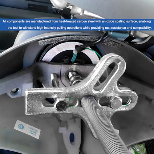 51 PCS Harmonic Balancer Puller Set, Heavy Duty Auto Steering Wheel Pulley Removal Tool Kit, Flange Type Gears Crankshafts Remover & Installer for Cars Trucks SUVs