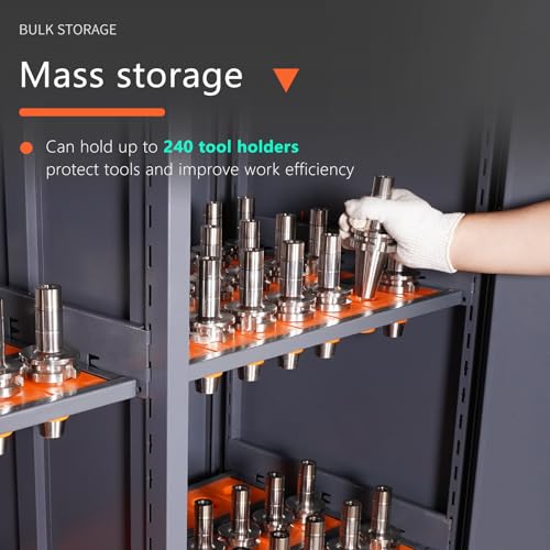 Large Capacity CNC Tool Storage Cabinet, Tool Holder Station Rack With Lock, Multi-Purpose Holder Suitable for Machinists and Workers - size: CAT40/BT40-168CAP