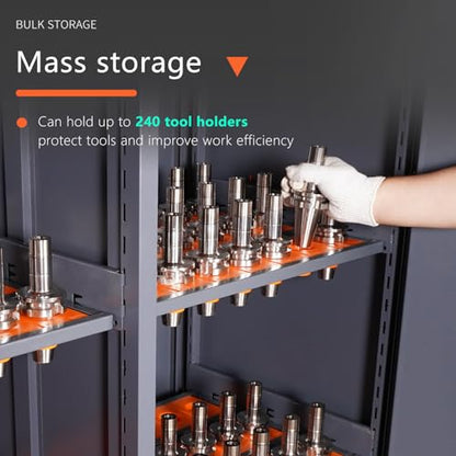 Large Capacity CNC Tool Storage Cabinet, Tool Holder Station Rack With Lock, Multi-Purpose Holder Suitable for Machinists and Workers - size: CAT40/BT40-168CAP