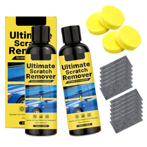 Nanopolix Scratch Remover for Car, 2-Pack Scratch Repair Kit for Automotive Paint, Clear Coat Scratch Remover Compound, Easy DIY Car Scratch Repair with Sponge & Cloth