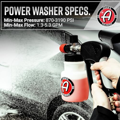 Adam's Polishes Premium Foam Cannon - Soap Sprayer for Car Wash | Sprayer Cannister for Pressure Washer 1/4" Quick Disconnect - size: Foam Cannon