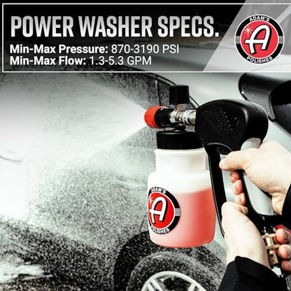 Adam's Polishes Premium Foam Cannon - Soap Sprayer for Car Wash | Sprayer Cannister for Pressure Washer 1/4" Quick Disconnect - size: Foam Cannon