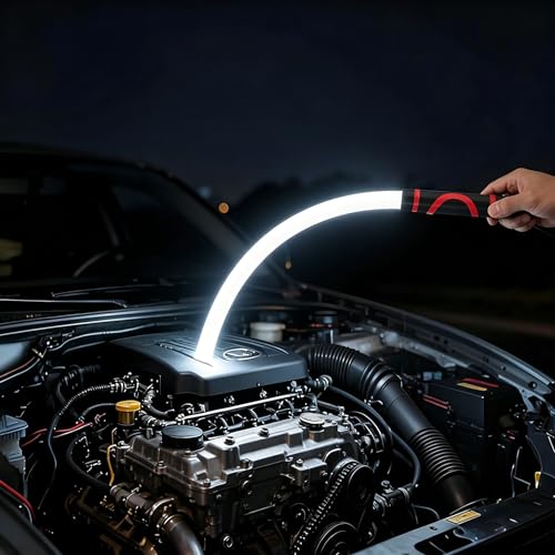 Rechargeable Bendable LED Work Light Stick, 3 Adjustable Brightness Modes, 360 Flexible Neck High Lumen Torch for Mechanics Car Repair Narrow Spaces