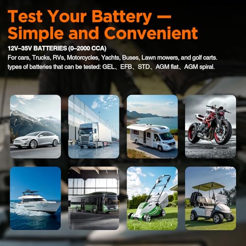 IKOSCAN K1S Car Battery Tester 24V 12V Load Tester | 100-2000CCA Car Alternator Tester,Alternator Analyzer,for Car Truck SUV Boat Yacht Motorcycle ATV