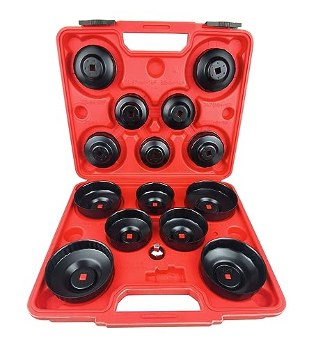 15PCS Oil Filter Wrench Set, Filter Removal Socket Tool Kit compatible with Toyota,Lexus,&,Audi, Porsche,VW,Mazda,Land Rover,Jaguar,Dodge Ram etc. - style: 15pcs