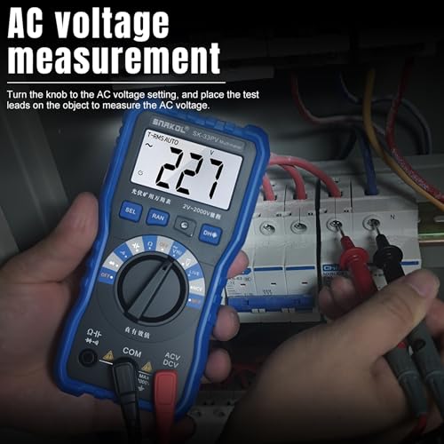 Digital Multimeter Tester, 2000V Volt Meter TRMS, High Voltage Meter for AC DC Voltage, Resistance, Continuity, Diode, Frequency Test with NCV, Backlit LCD Display, Data Hold, Auto-Ranging