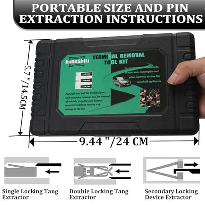 41 Pcs Terminal Pin Removal Tools with Blow-molded Case - Electrical Pin Removal Tools Automotive Depinning Tool Kit for Automotive & Household Devices Most Connector, Black - color: Black