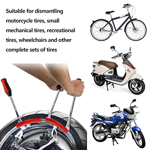US 13Pcs Motorcycle Tyre Repair Tool Spoon Set with 3 Tire Levers Spoon & 2 Protective Sleeves & 6 Valve Core & Wrench Motorcycle Tire Tool Kit Motorbike Tire Changing Spoons Lever