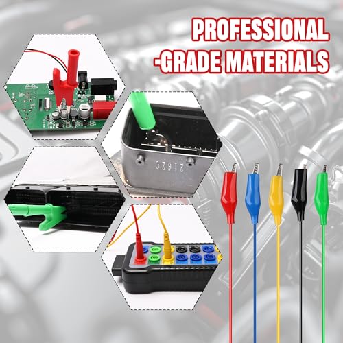 30pcs Back Probe Kit, Multimeter Back Probe Pins with Test Leads and Banana Plug to Copper Alligator Clips, Automotive Electrical Circuit Diagnostic Tool Set for Car Repair - color: 30pcs-colorful