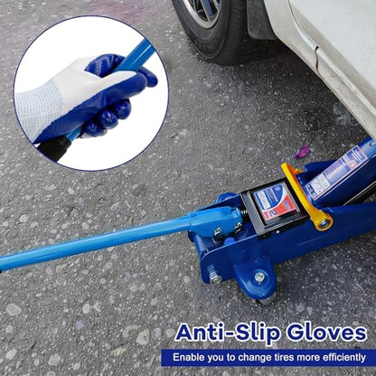 2 Ton Jack Handle Replacement, Horizontal Hydraulic Jack Handle Replacement Kit with Gloves, Anti-Slip Grip Steel Jack Lifting Handles for Most Vehicles, Car Accessories (Blue) - color: Blue