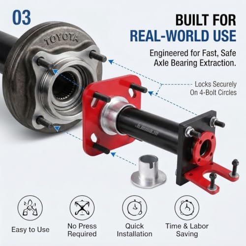Toyota Axle Bearing Tool & Rear Axle Bearing Puller, Heavy Duty Tundra Rear Wheel Bearing Tool, Axle Bearing Removal Tool with ABS Tone Ring Installer Fits 1995-2020 4Runner Tacoma Hilux T100