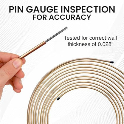 The Stop Shop 8 Feet of 3/16 Inch (4.75 mm) Copper Nickel Brake Line (.028" Wall Thickness) with Fittings - size: 8 Foot Kit