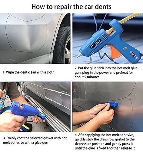 6PCS Glue Tabs Tooth Repair Kit, Dent Remover Tool for Car Paintless Dent Repair Tool Auto Dent Repair Tools Long Dent Repair Tools - color: Glue Tabs