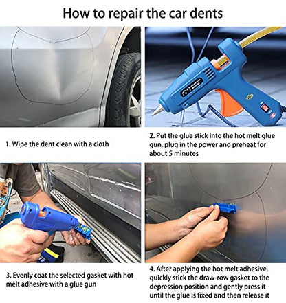 6PCS Glue Tabs Tooth Repair Kit, Dent Remover Tool for Car Paintless Dent Repair Tool Auto Dent Repair Tools Long Dent Repair Tools - color: Glue Tabs