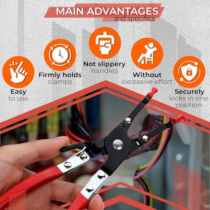 Car Wire Soldering Pliers 9.5 Inch – Carbon Steel Welding Pliers with Non-Slip Grip – Comfortable Design for DIY Soldering, Electrical & Welding Tasks – Precision Tool for Secure Wire Handling - color: Black & Red Soldering Aid Pliers Grip