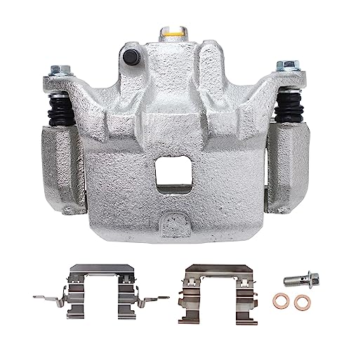 Detroit Axle - Front Steering Knuckles & Wheel Hub Bearings + Brake Calipers w/Bracket Replacement for 2002-2006 Nissan Altima 3.5L - size: 4BU48743/Kit