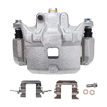 Detroit Axle - Front Steering Knuckles & Wheel Hub Bearings + Brake Calipers w/Bracket Replacement for 2002-2006 Nissan Altima 3.5L - size: 4BU48743/Kit