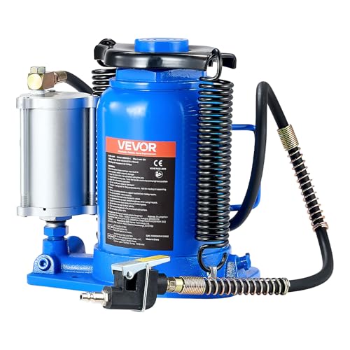 VEVOR Air Hydraulic Bottle Jack, 32 Ton/70500 LBS, Hydraulic Floor Car Jack with Manual Hand Pump, Heavy Duty Pneumatic Bottle Jack Hoist for Auto Truck Travel Trailer Repair Lift - size: 32T Air Hydraulic
