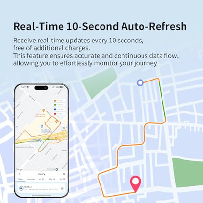 OBD GPS Tracker for Vehicles & Fleet, Plug in Car Tracker, 10-sec Real Time, 1-Year Trip Data, 5-Day Free Trial, Speeding and Driver Behavior Tracker for Teens, Mileage Log, Low Subscription