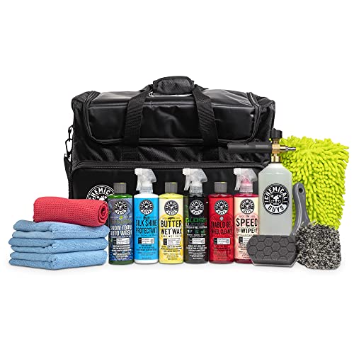 Chemical Guys, 15-Piece Arsenal Builder Car Wash Kit, Foam Cannon & Bag | Foam cannon, six 16 oz care chemicals and a carry bag for a full pressure-washer wash and detail - style: HOL350