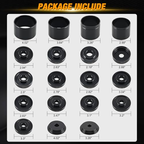 GOOACC Wheel Bearing Removal Tool Kit, 23PCS Wheel Bearing Press Kit for Front Wheel Drive Bearing Removal & Installation Universal Hub Bushing Press Sleeves Puller Tool Set with Sliding Screws, Red - color: 23pc Wheel Bearing Removal Red