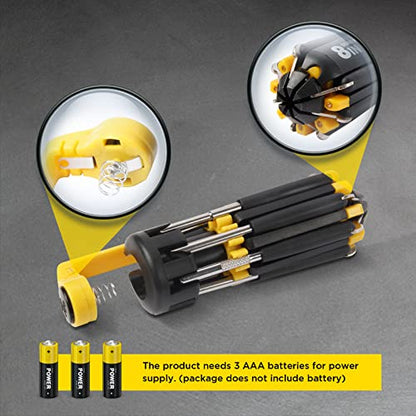 8 in 1 Screwdriver with Flashlight, Multi Functional 8 in 1 Screwdrivers Tool Set with Worklight for Household, Auto