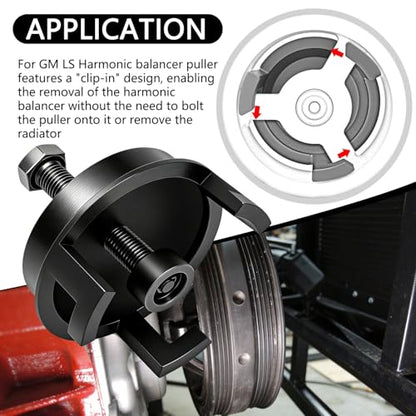 25264 Harmonic Balancer Puller, Compatible with Chrysler Jeep Dodge, Harmonic Damper Puller for Automotive Engine Balancer Removal Replacement, LS Crank Pulley Puller for GM