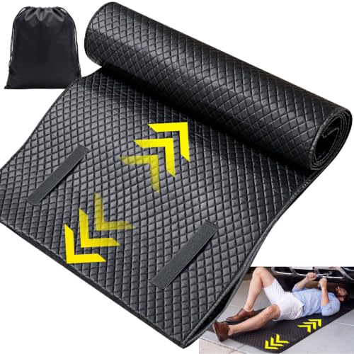 ENTJ Rolling Mechanic Creeper Mat for Low Profile Cars with Storage Bag | Padded Automotive Under Car Repair Pad, Portable For Garage Ground, Gravel, Roadside, Camping, Kneeling, Pet, RV, SUV, Truck - color: Black