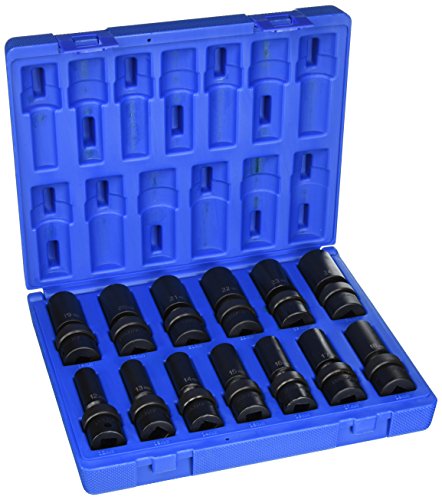 Grey Pneumatic (1313UMD) 1/2" Drive 13-Piece Deep Length Metric Universal Socket Set - style: 13 Pc. Deep Length Metric Univ. Set