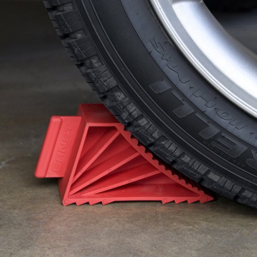 ERNST High-Grip Wheel Chocks, Set of 2, Red