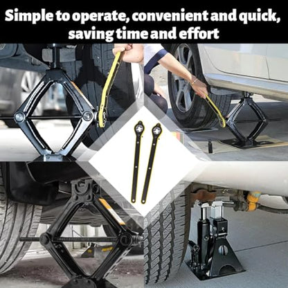 Car Jack Ratchet Wrench, 360° Swivel Labor-Saving Vehicle Tire Wheel Jack Lift Speed Handle Repaire Tool with Converter, Automotive Lug Wrench Accessories, Universal for SUV Travel Vans