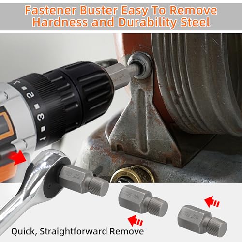 15Pcs Screw Extractor Set Double Hex Head Multi-Spline Lug Nut Remover | 3/8 Inch Drive Easy Out Bolt Extractor Set for Removing Stripped, Rounded, Damaged, Broken Studs Bolts Screws - size: 15pcs
