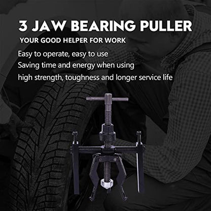 3 Jaw Inner Pilot Bearing Puller Auto Bushing Carbon Steel Gear Extractor Wheel Bearing Puller Automotive Machine Tool Kit for Car SUV Motorcycle Motorbike