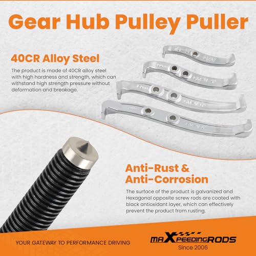 maXpeedingrods Gear Puller Set, Reversible 2 Jaw & 3 Jaw Hub Puller Kit, 3" 4" 6" 8" Bearing Puller Set, External Internal Pulley Flywheel Puller Tool Steering Wheel Hub Removal Tool - style: 2/3 Jaw Puller