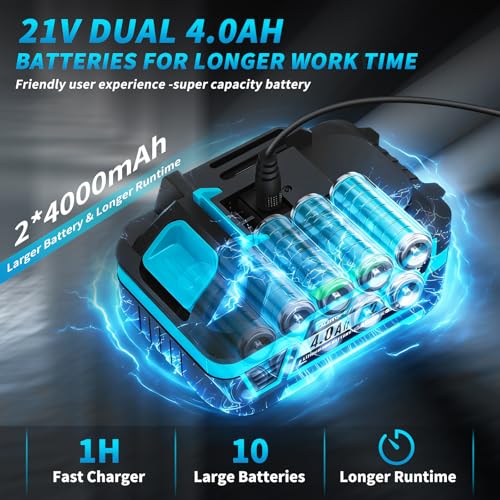 1/2" Cordless Impact Wrench,1107FT-LBS(1500Nm) Brushless High Torque Impact Gun,Electric Impact Driver with 2 x 4.0Ah Battery,Charger & 6 Sockets,Pistola De Impacto for Car/Mower/Pickup