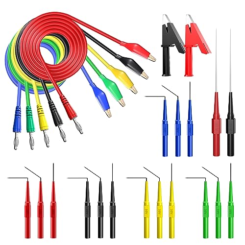 Goupchn Back Probe Kit Banana Plug to Copper Alligator Clip Automotive Test Leads Set with 3 Configurations Back Probe Pins Extended Length Probes for Car Repairing Diagnostic - size: 24PCS