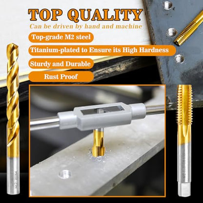 M3.5x0.6 Tap and 2.9mm Drill Bit for Metal,M2 HSS Metric Drill and Tap Set | Combination of Drill and Tap Kit for Metal - size: M3.5 x 0.6 Tap - 2.9mm Drill