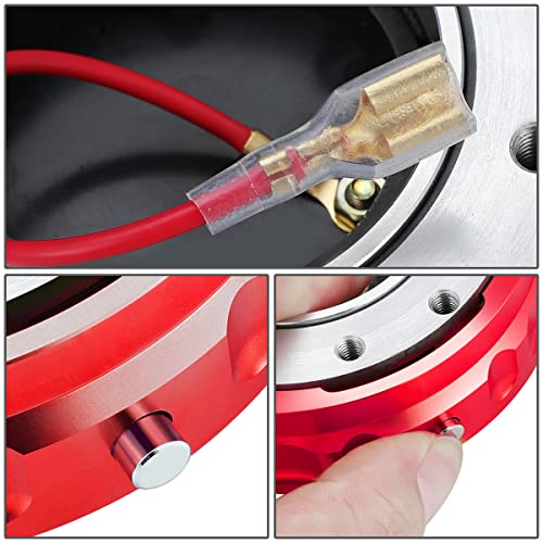 J2 Engineering J2-QR-ZTL-9070-RD Aluminum Low Profile Twist Lock Quick Release Steering Wheel Hub Adapter Kit 6 X 70mm / 6 X 74mm Bolt Pattern,Red